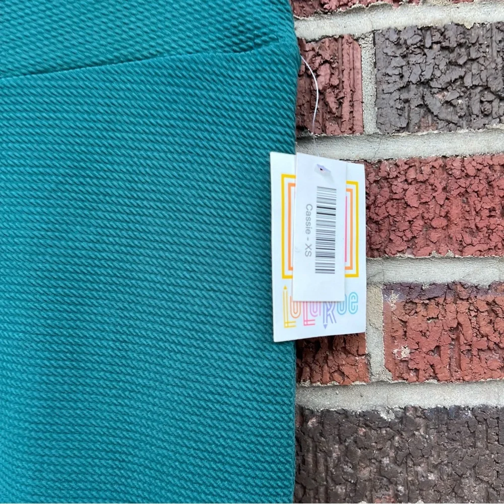LuLaRoe Teal Green Pencil Textured High Rise Pencil Skirt